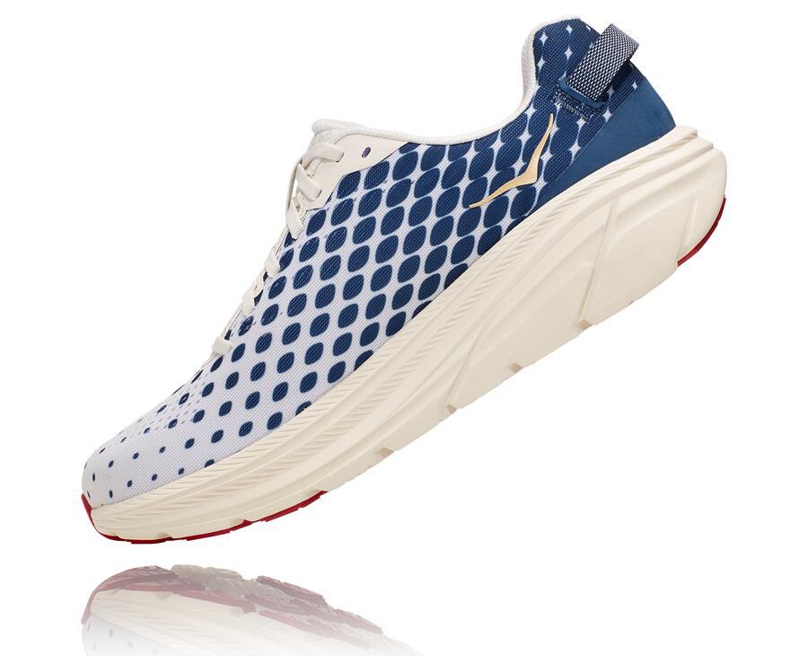 Tenis Hoka One One Masculino Branco/Azuis - Rincon 2 - 803-FWSTND